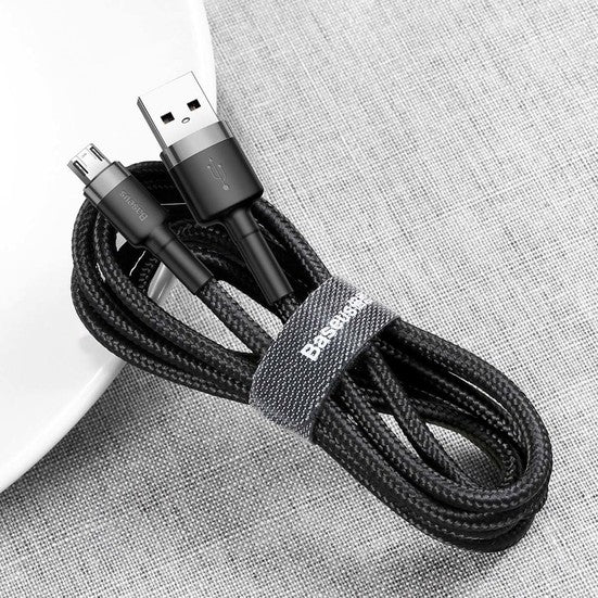 Cable Micro Reforzado Carga Rápida Uso Rudo 2 Metros-Negro