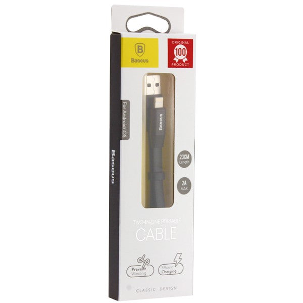 Cable Corto Lightning a Micro 2 En 1
