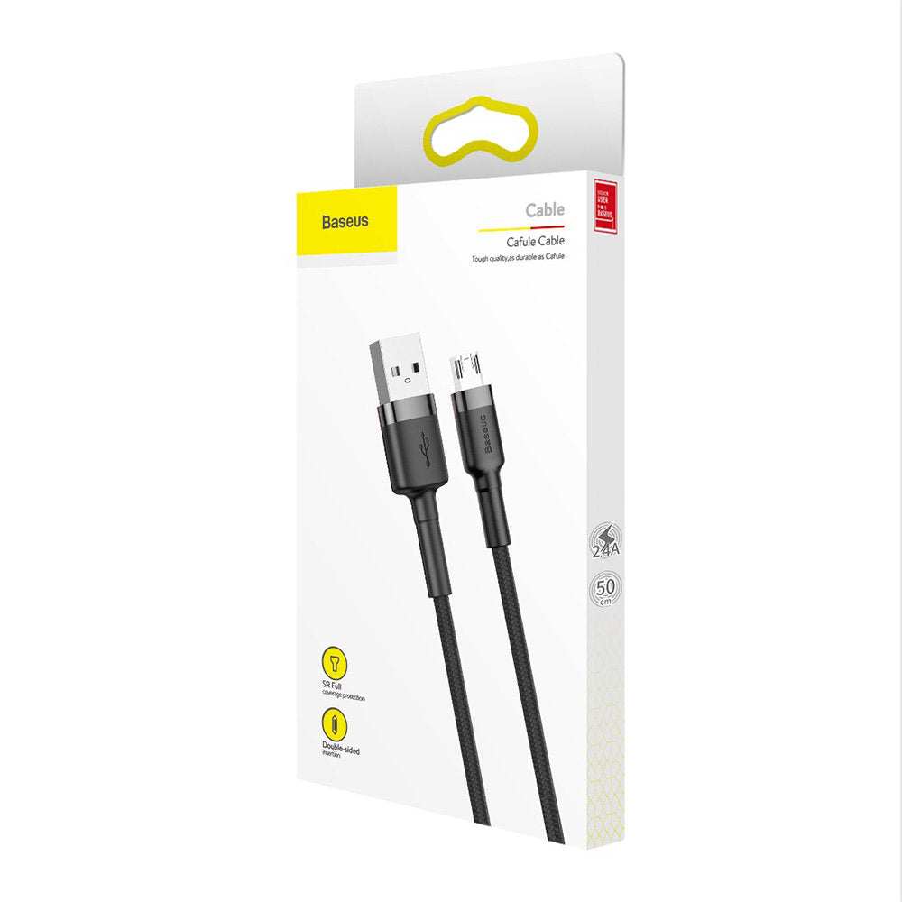 Cable Micro Reforzado Carga Rápida Uso Rudo 2 Metros-Negro