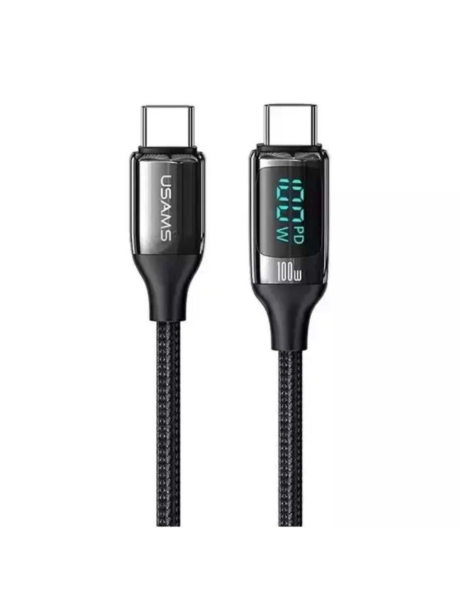 Cable Tipo C a Tipo C PD USAMS 100W 2m Negro