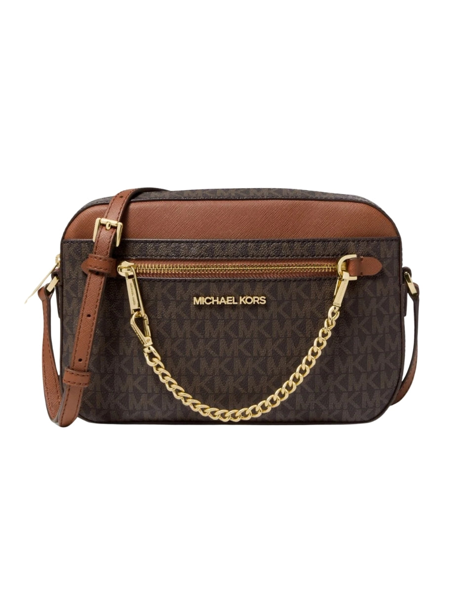Bolsa Michael Kors Crossbody Jet Set Logo Brown