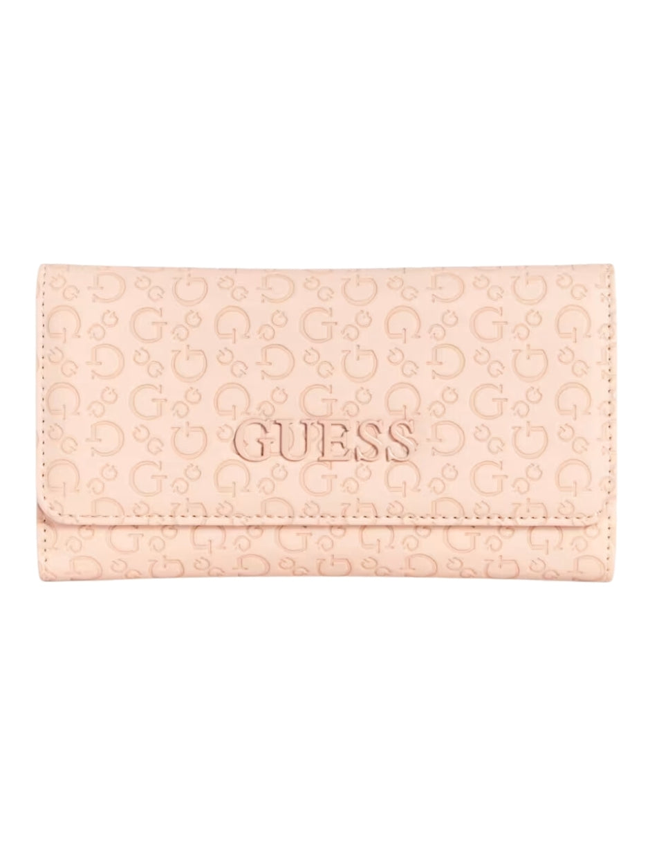 Cartera Guess Bowie Debossed Logo Slim Clutch Rosa