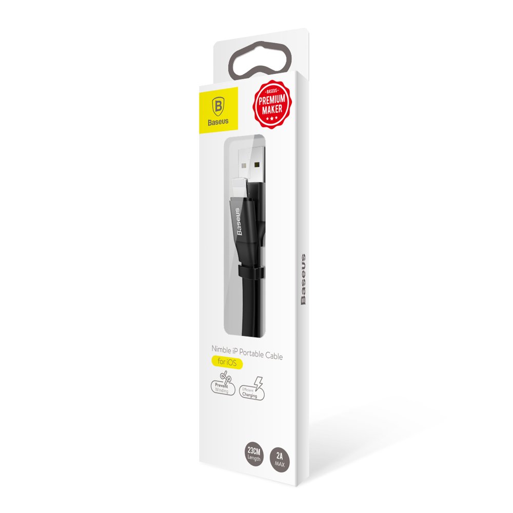 Cable Lightning Corto Carga Rápida Transmisión Datos 23cm-Negro