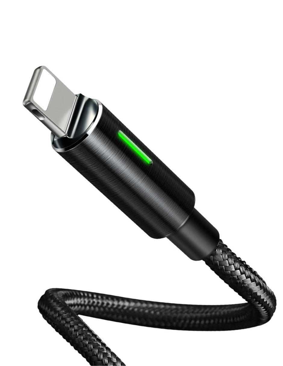 Cable Lightning Reforzado con Indicador LED de Carga Completa 1.2m