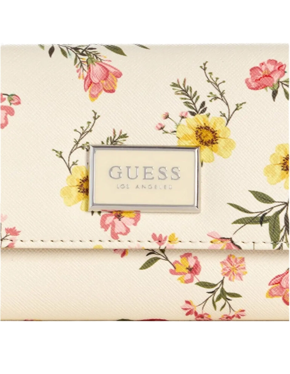 Cartera Guess Abree Logo Saffiano con Flores