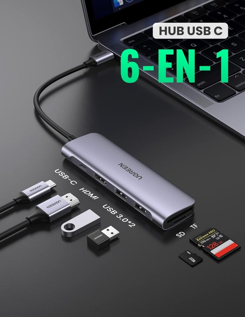 UGREEN Hub USB C 6 en 1 100W