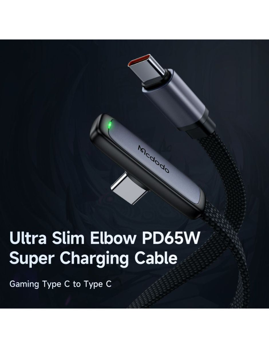Cable Gamer Plano USB C a USB C de Carga Rápida 36W