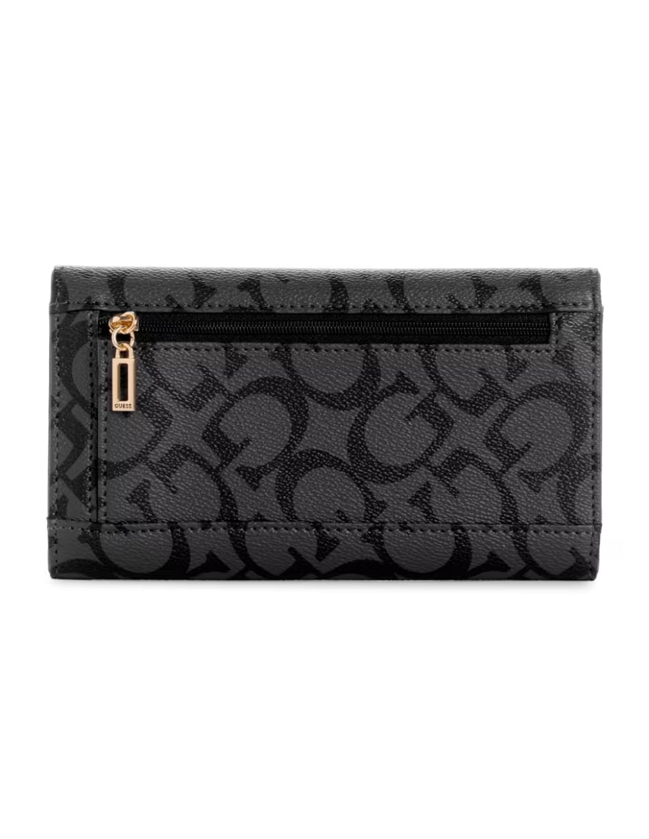Cartera Guess Abree Logo Slim Clutch Negra