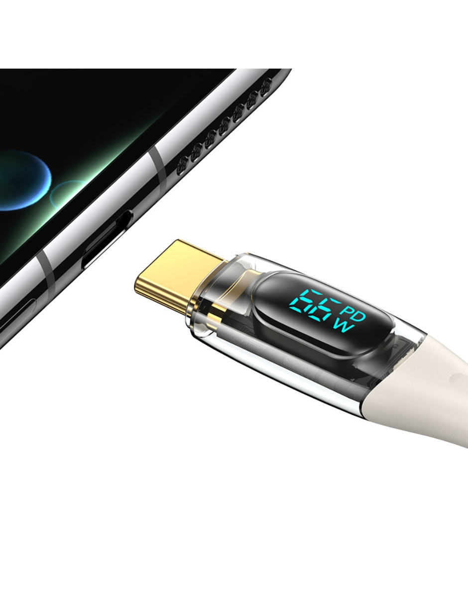 Cable Tipo C USAMS 66W PD 1.2m Transparente
