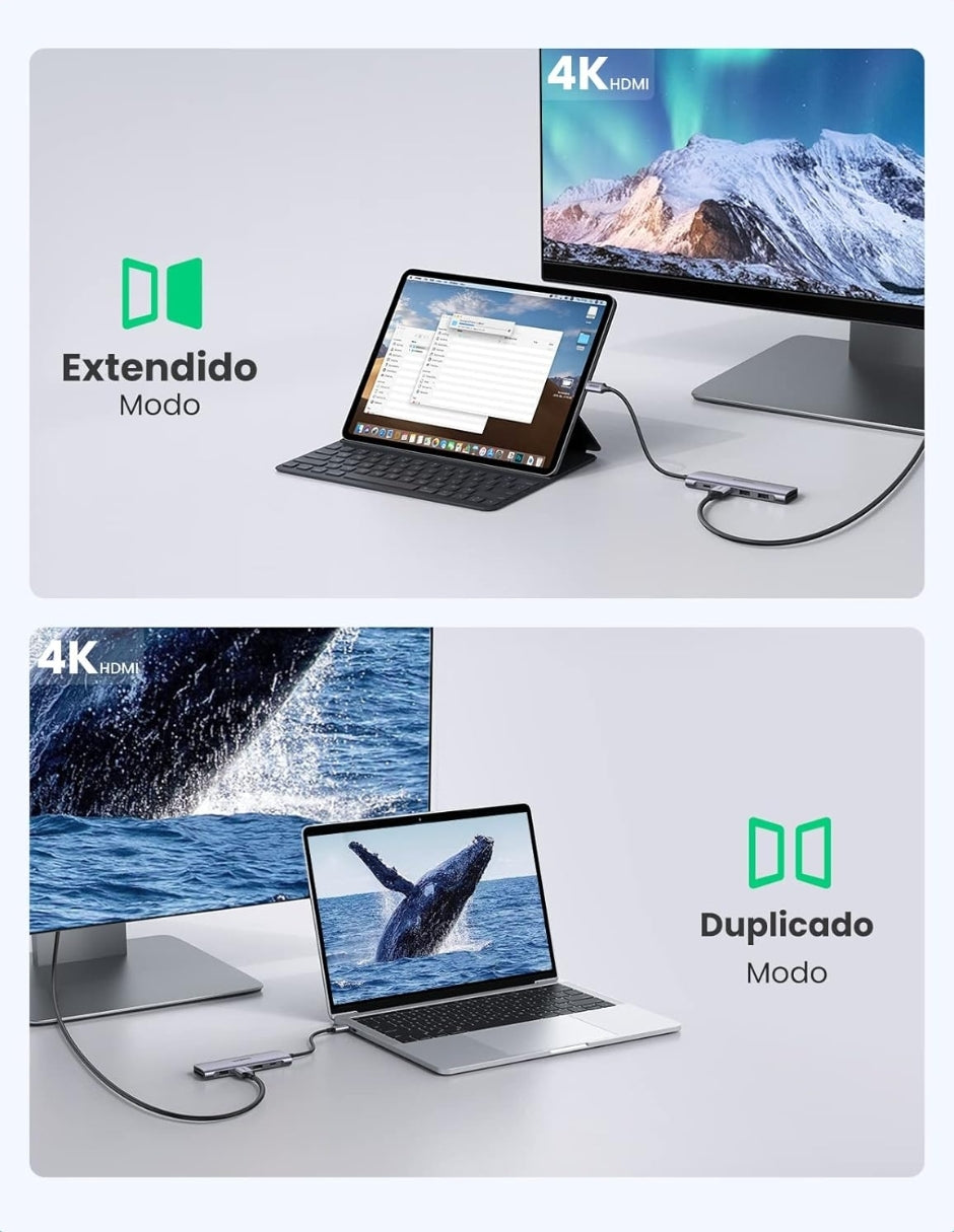 UGREEN Hub USB C 6 en 1 100W