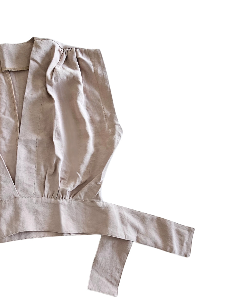 Blusa cuello en v con amarre Behla