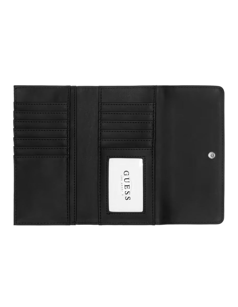 Cartera Guess Abree Logo Slim Clutch Negra
