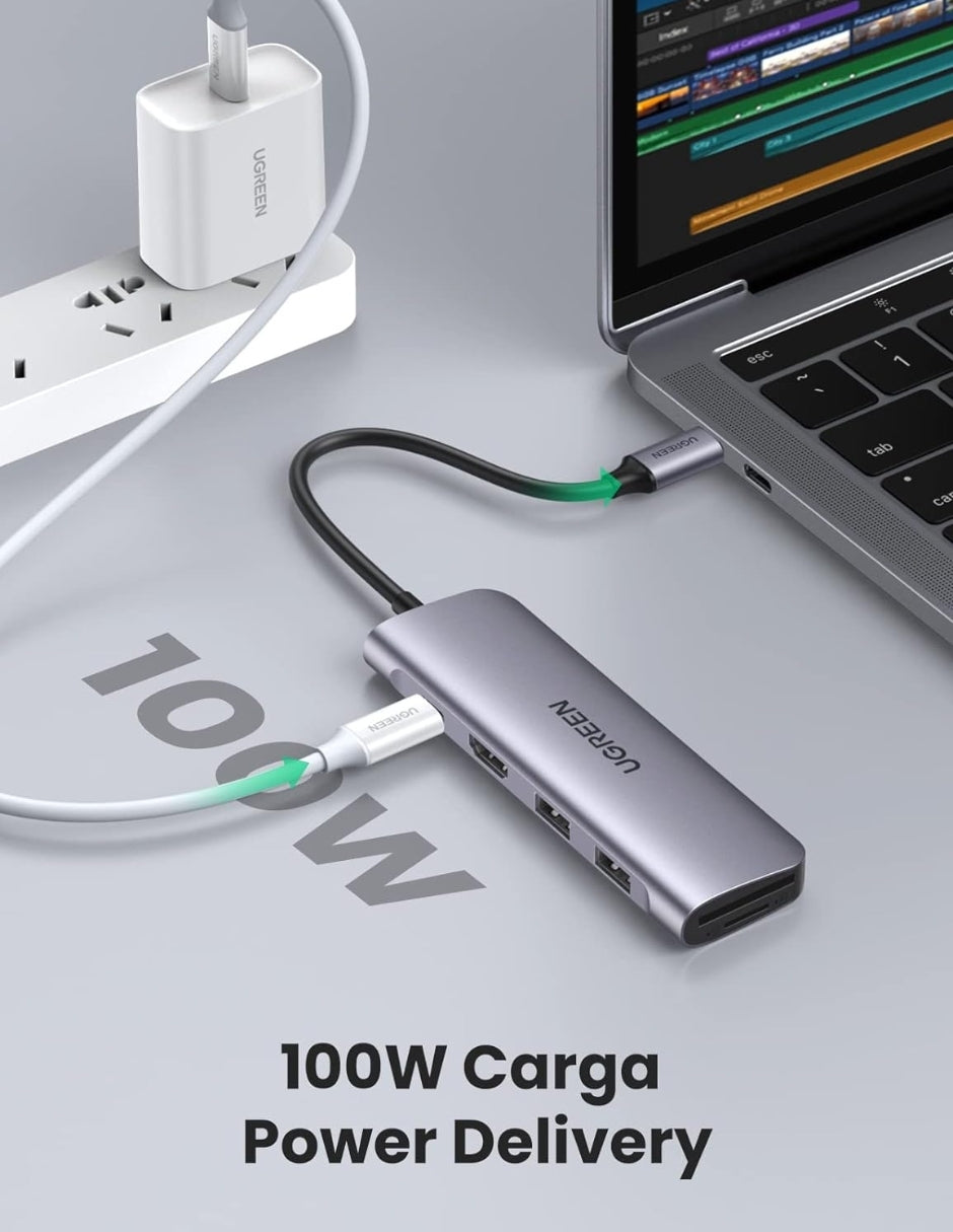 UGREEN Hub USB C 6 en 1 100W