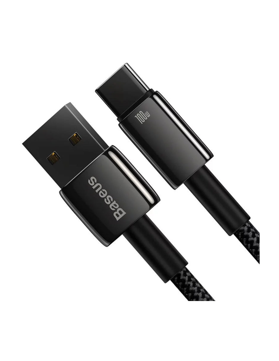 Cable de carga Baseus tipo C de Tugsteno chapado en oro 100W