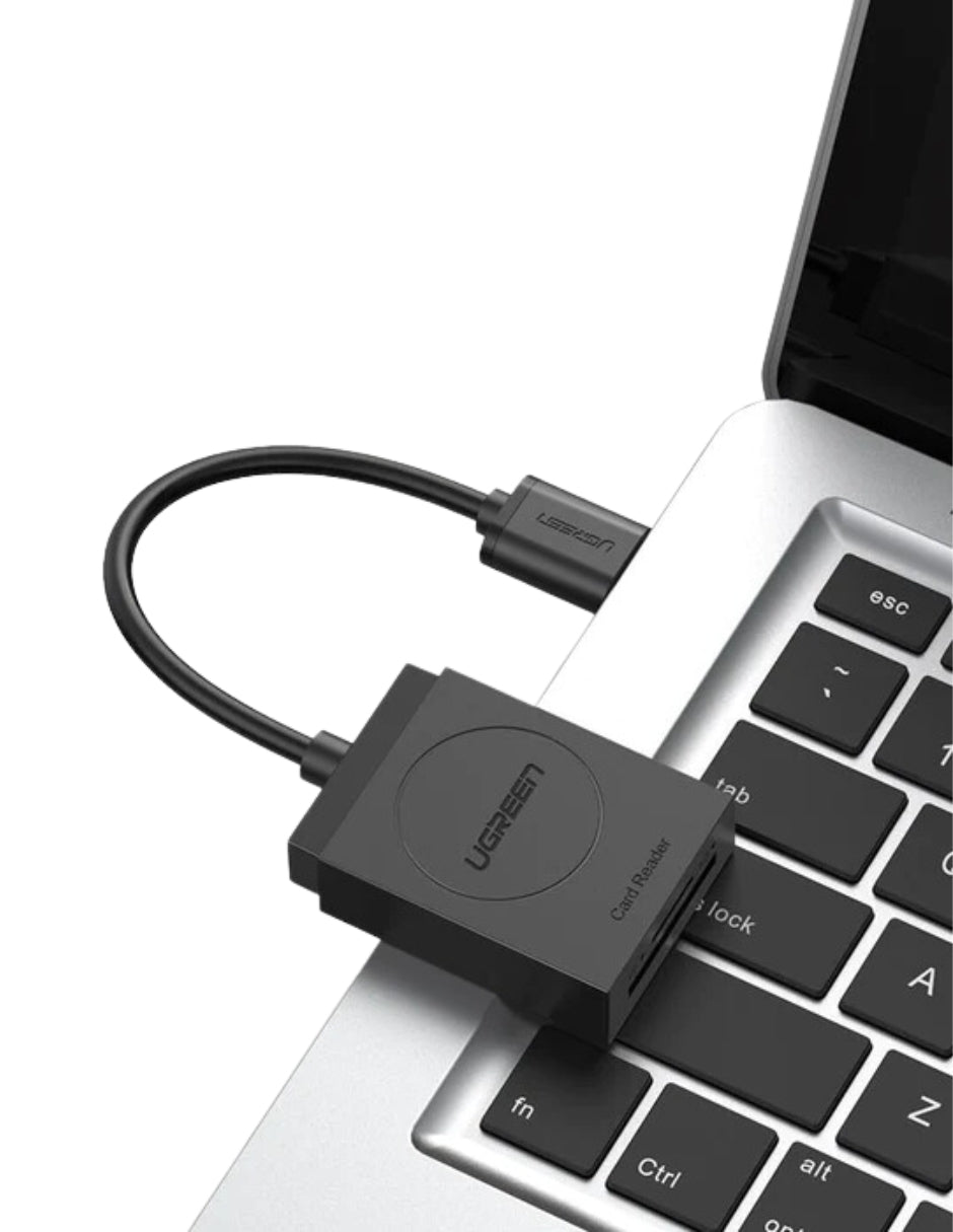 UGREEN Lector de Tarjetas 2 en 1, USB 3.0 a TF, SD y Micro SD Negro