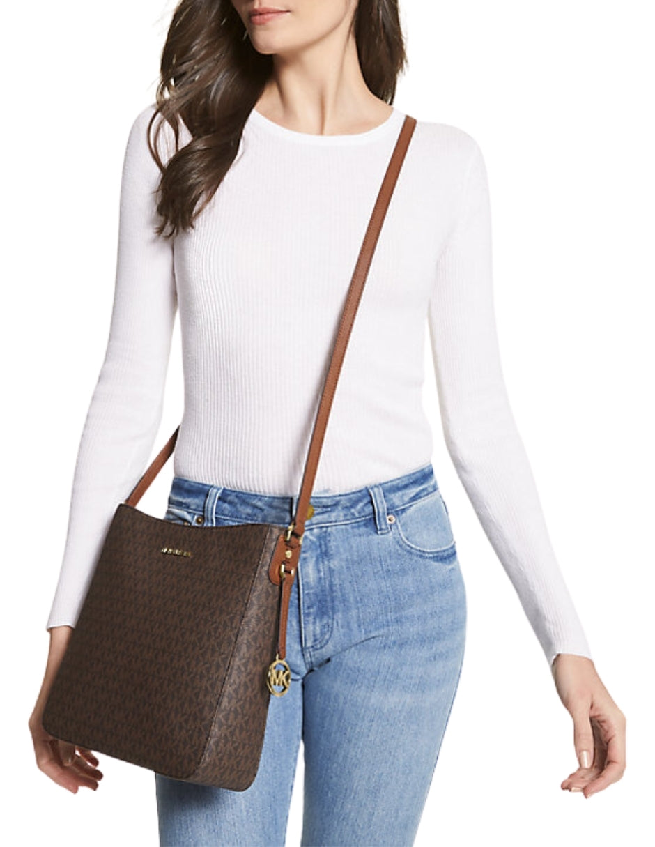 Bolsa Michael Kors Bandolera De Piel Con Monograma Marrón