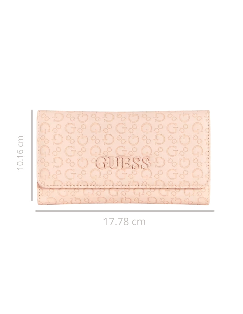 Cartera Guess Bowie Debossed Logo Slim Clutch Rosa