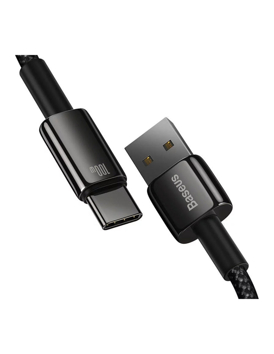 Cable de carga Baseus tipo C de Tugsteno chapado en oro 100W
