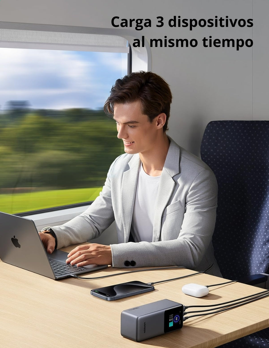 Power Bank Ugreen Nexode 25,000mAh de 200W Pantalla digital