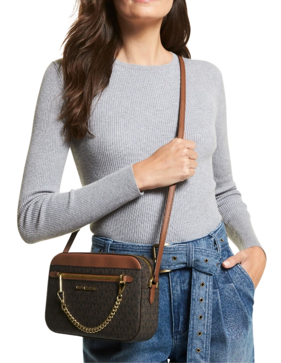 Bolsa Michael Kors Crossbody Jet Set Logo Brown