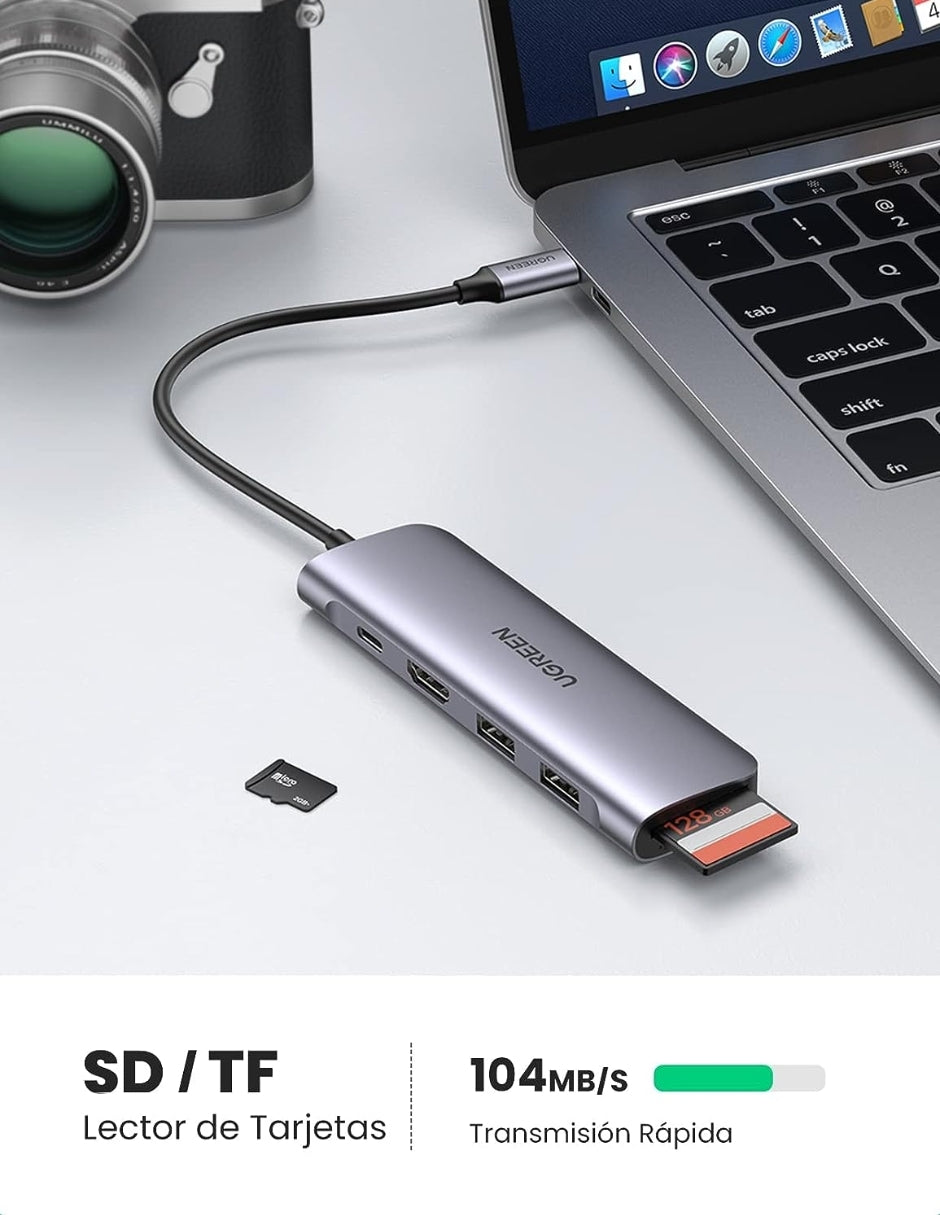 UGREEN Hub USB C 6 en 1 100W