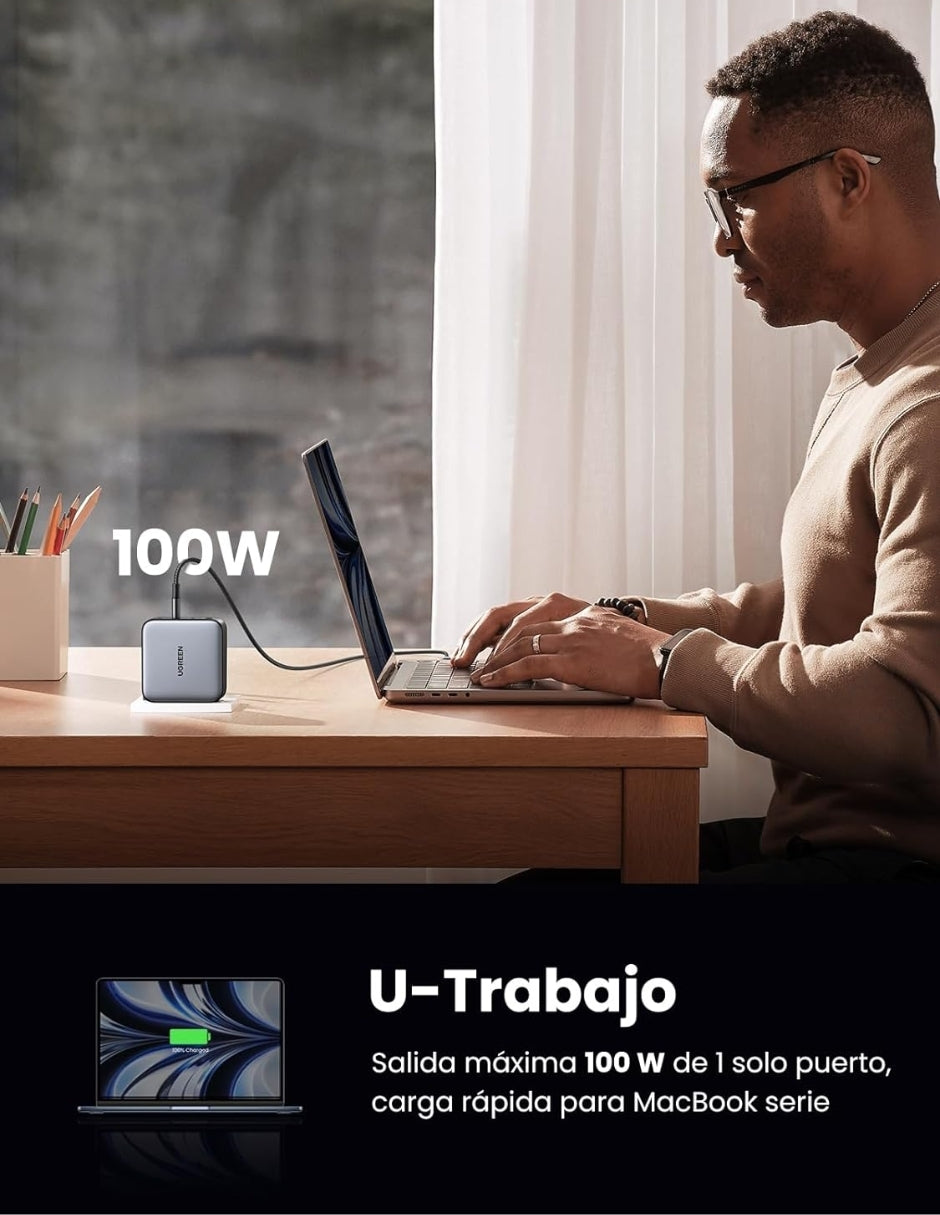 UGREEN Cargador 4 Puertos GaN 100W Carga Rápida
