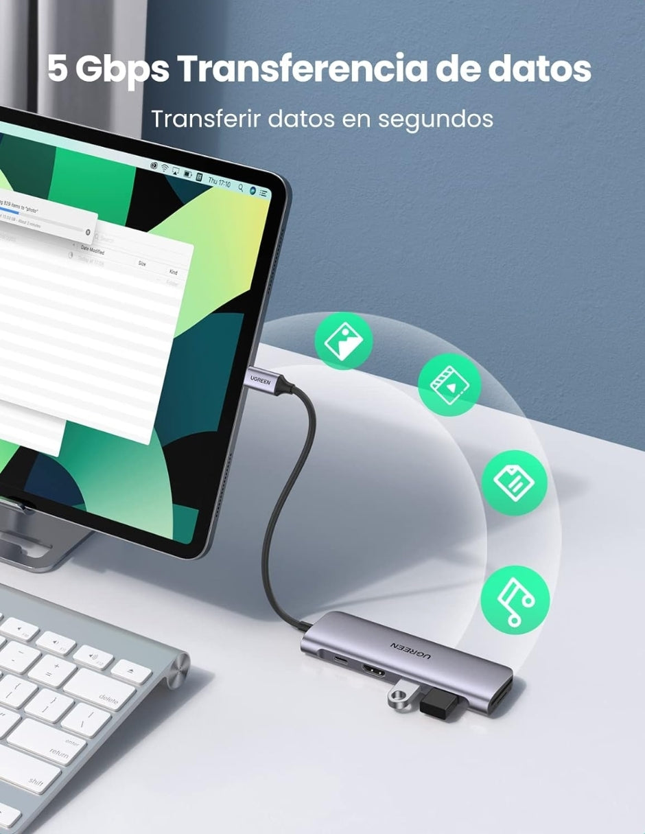 UGREEN Hub USB C 6 en 1 100W