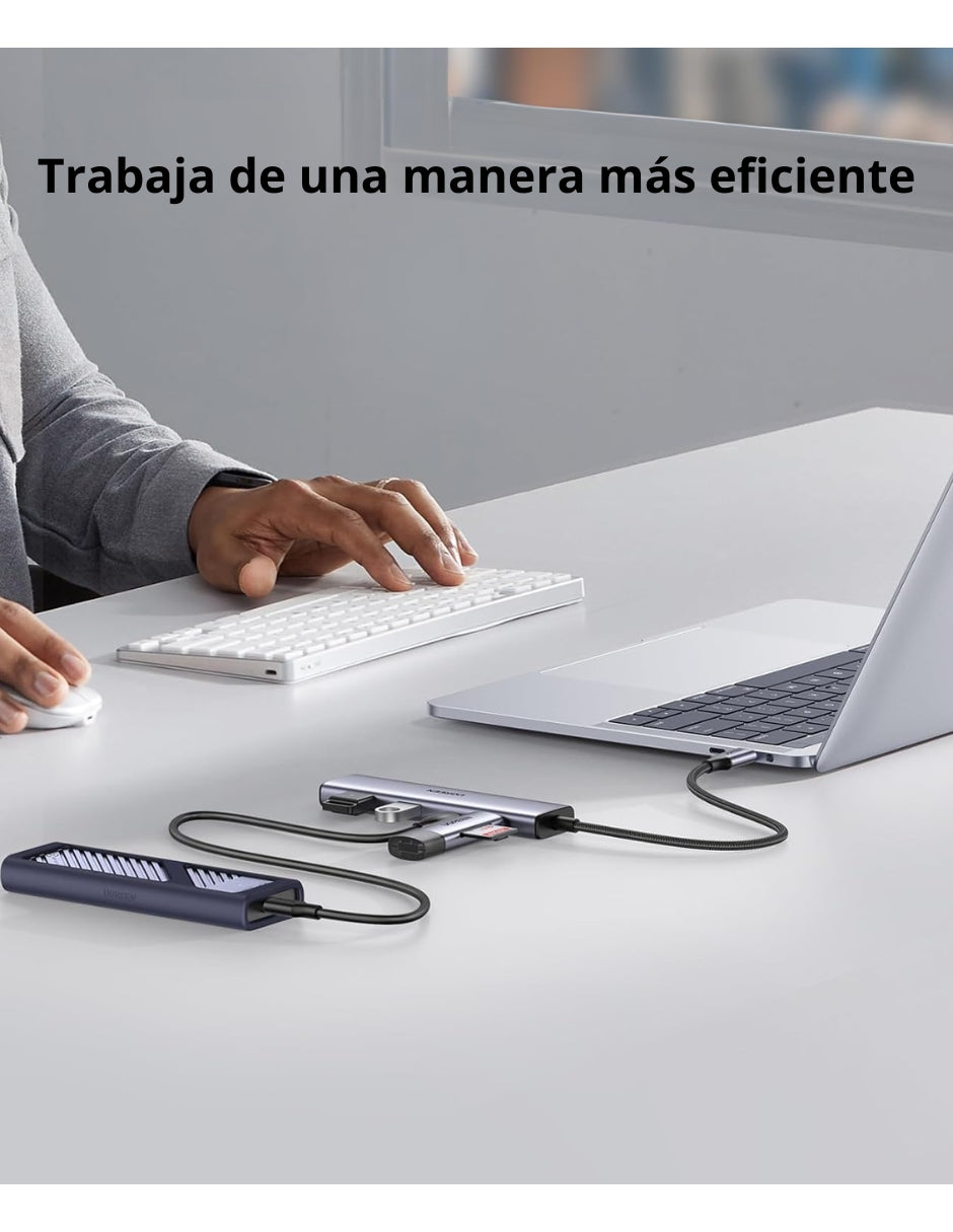 HUB USB-C 4 en 1 CM473 UGREEN 2 USB-A 3.0 y 2 USB-C 5Gbps