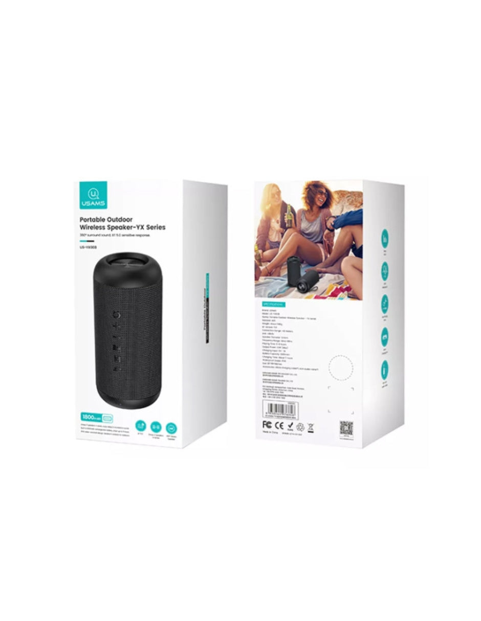 Bocina portatil bluetooth USAMS Outdoors Negro