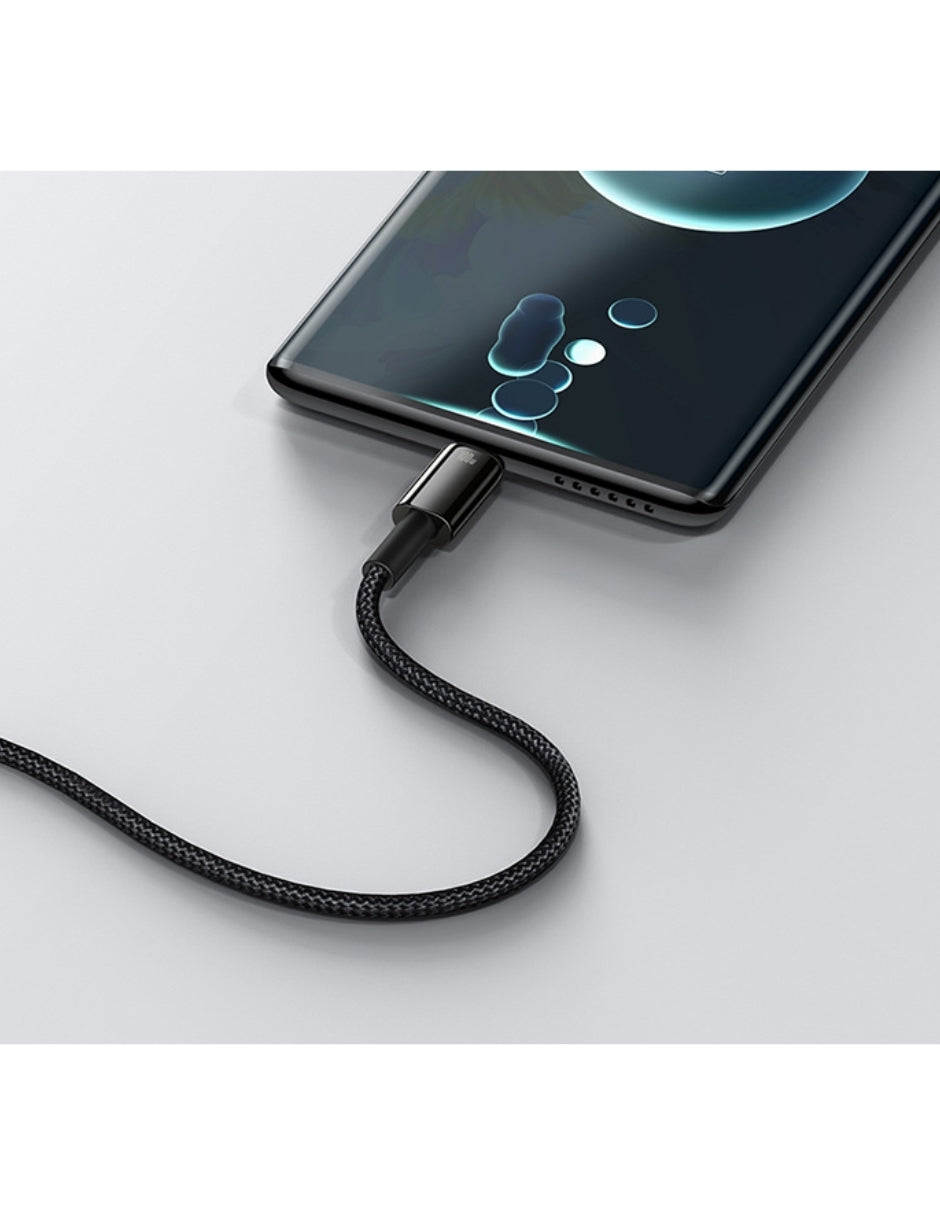 Cable de carga Baseus tipo C de Tugsteno chapado en oro 100W
