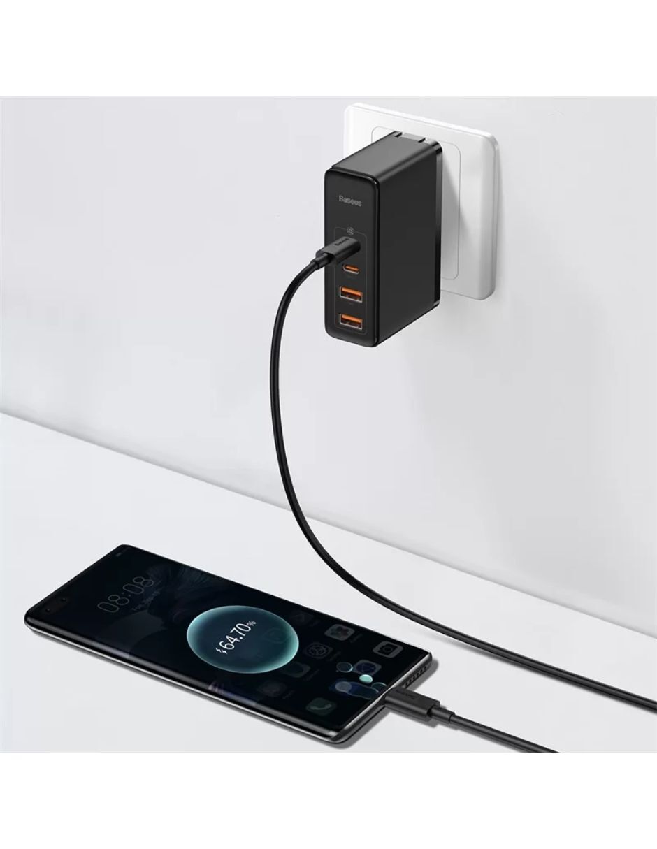 Cargador de pared Gan 2 Pro Baseus Carga rápida 100W Negro