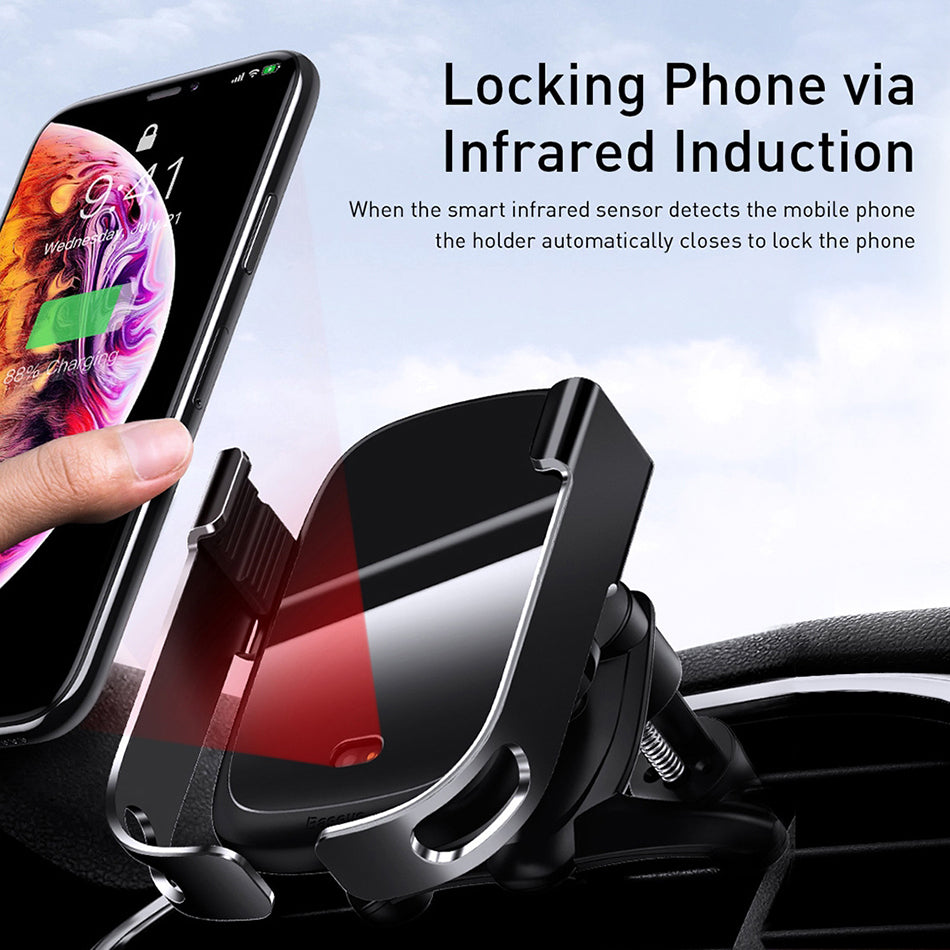 Soporte Baseus Para Auto Con Cargador Inalámbrico Universal