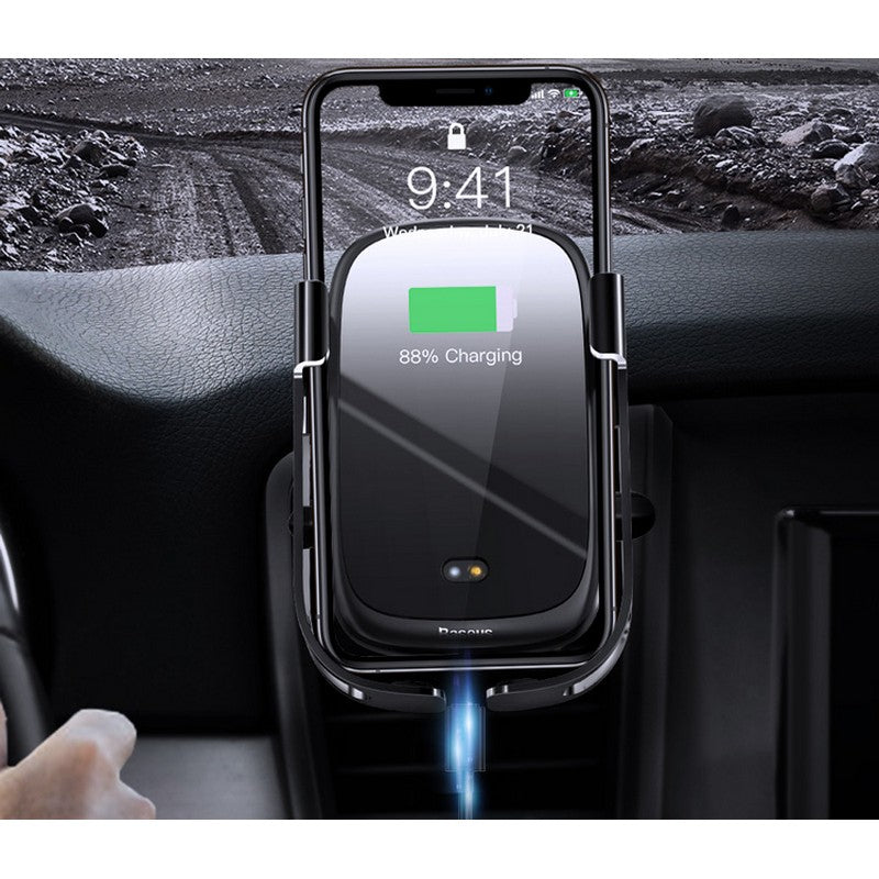 Soporte Baseus Para Auto Con Cargador Inalámbrico Universal