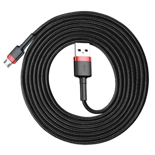 Cable Micro Reforzado Carga Rápida Uso Rudo 2 Metros -Negro