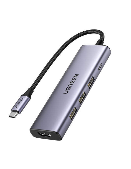 HUB USB-C 5 en 1 UGREEN 3 USB-A, 1 USB-C y HDMI 4K/30hz 5Gbps