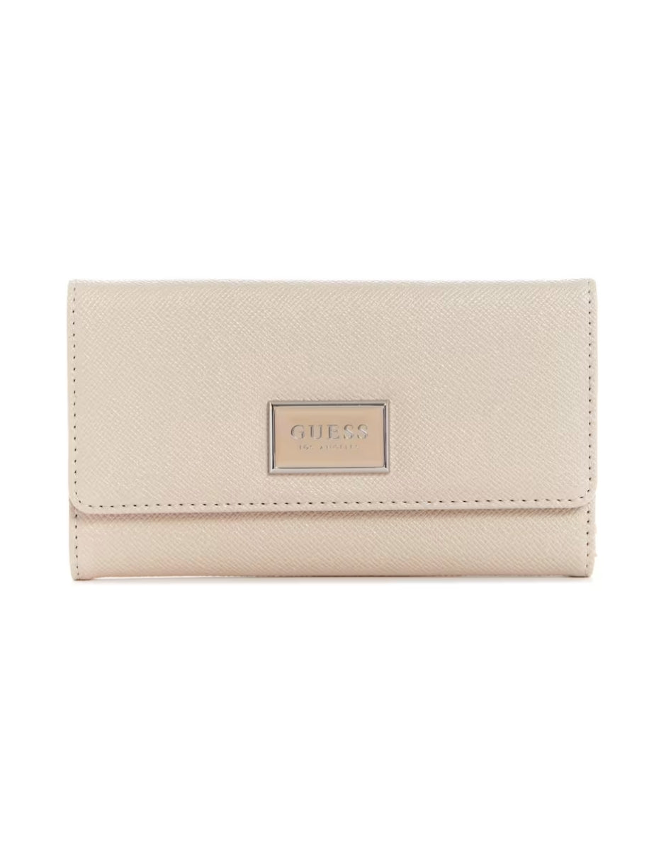 Cartera Guess Glitter Slim Clutch Beige