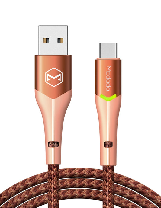 Cable Tipo C con Indicador LED Carga Rápida 1m Coral