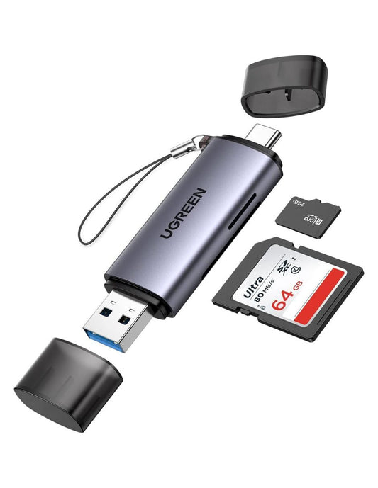 UGREEN Lector de Tarjeta USB C a USB-A OTG 5Gbps Gris