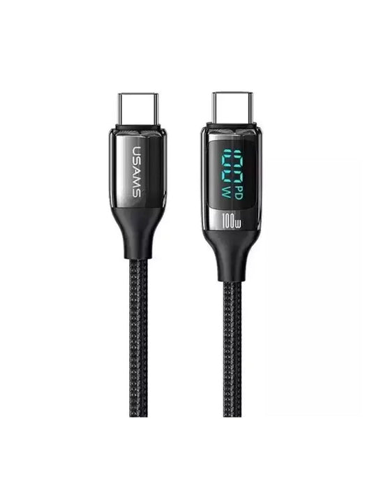 Cable Tipo C PD USAMS 3m 100W con Pantalla Digital