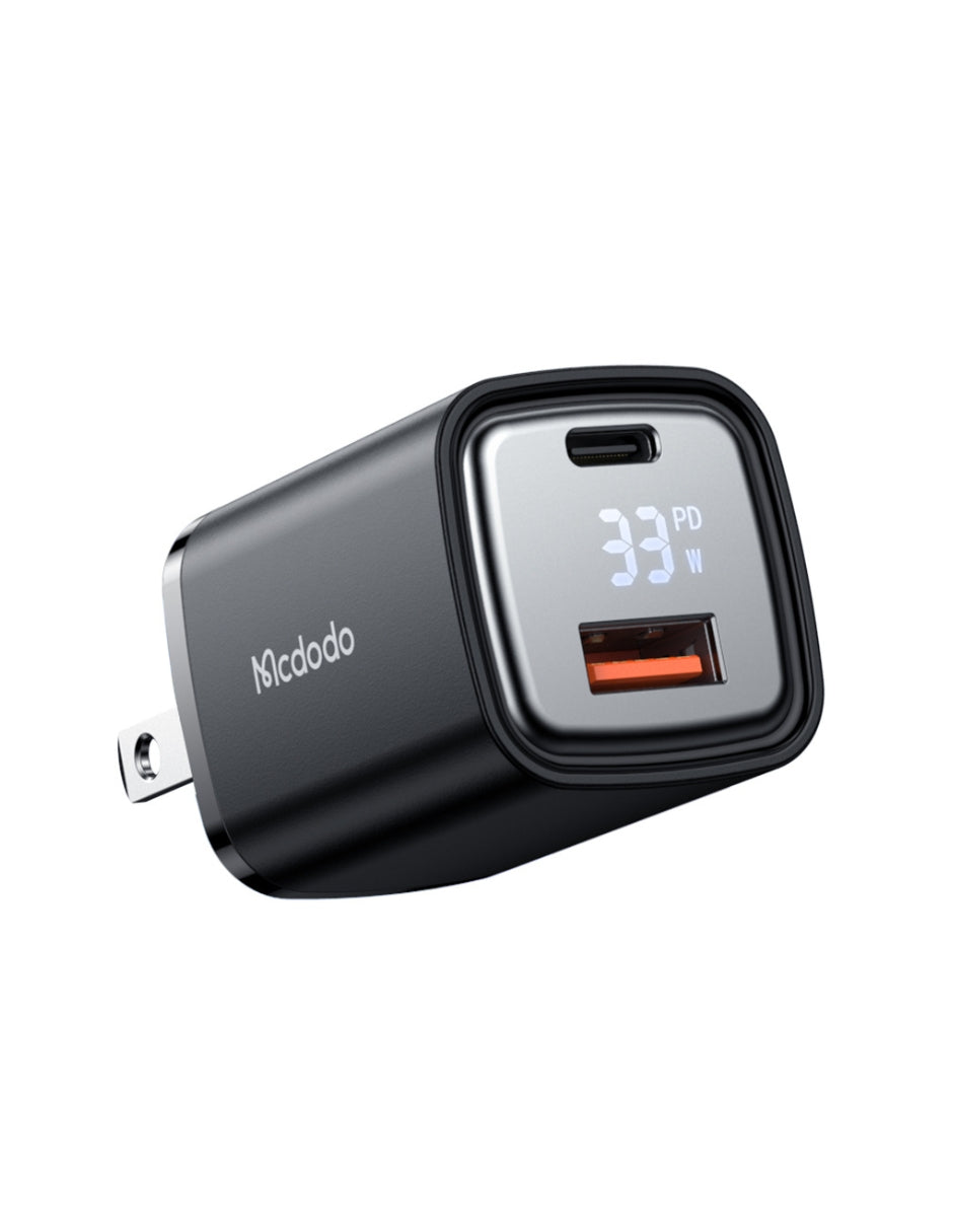 Cubo de Carga Rápida USB A y USB C de 33w Negro