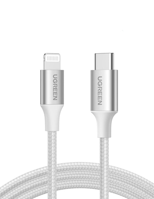 UGREEN Cable USB C a Lightning MFI 1m Plateado
