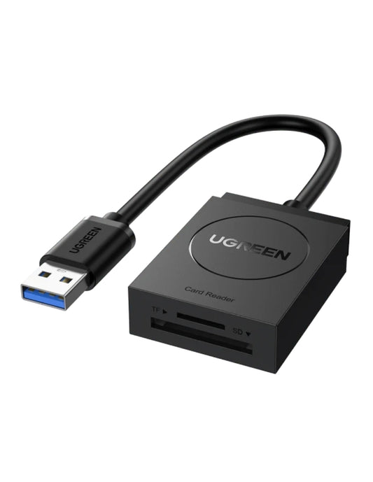 UGREEN Lector de Tarjetas 2 en 1, USB 3.0 a TF, SD y Micro SD Negro