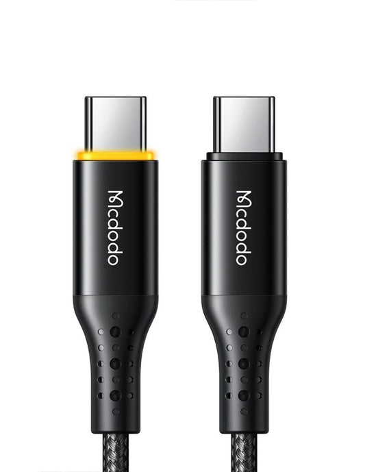 Cable de Carga Rápida USB C a USB C 100W con indicador LED