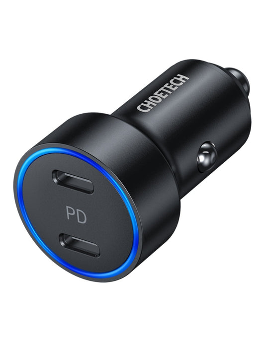 Cargador para Coche Dual Tipo C PD Negro
