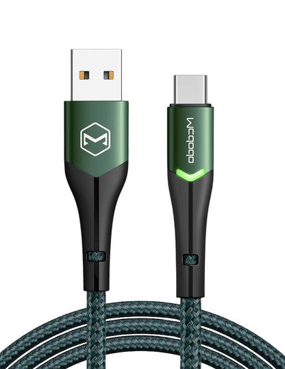 Cable Tipo C con Indicador LED Carga Rápida 1m Verde