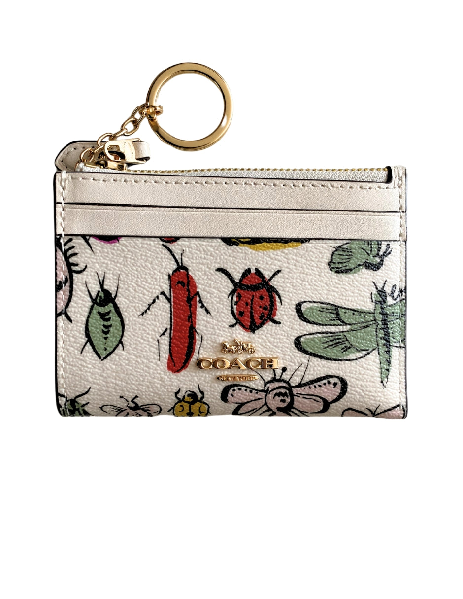Monedero Coach Mini Id Skinny Creature Print