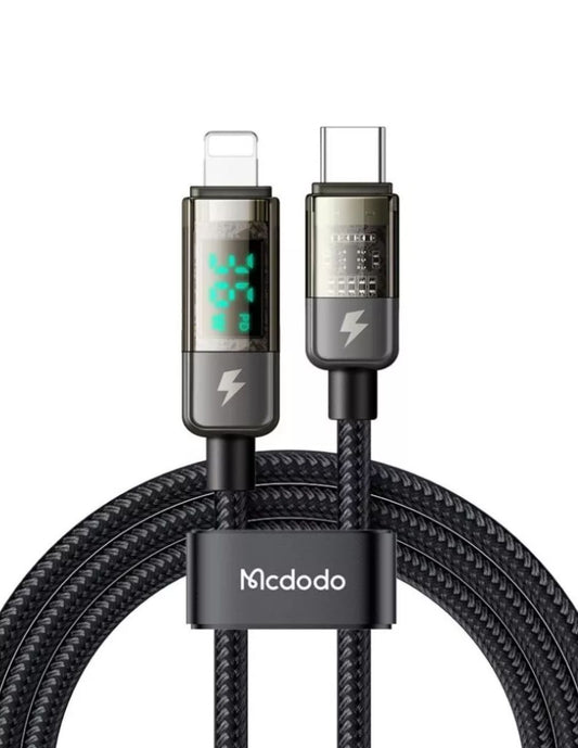 Cable Transparente USB C a Lightning con Auto Apagado