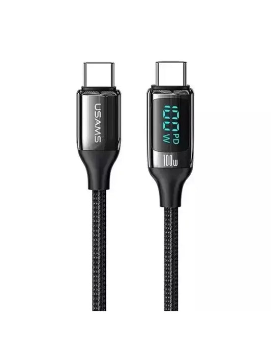 Cable Tipo C a Tipo C PD USAMS 100W 2m Negro