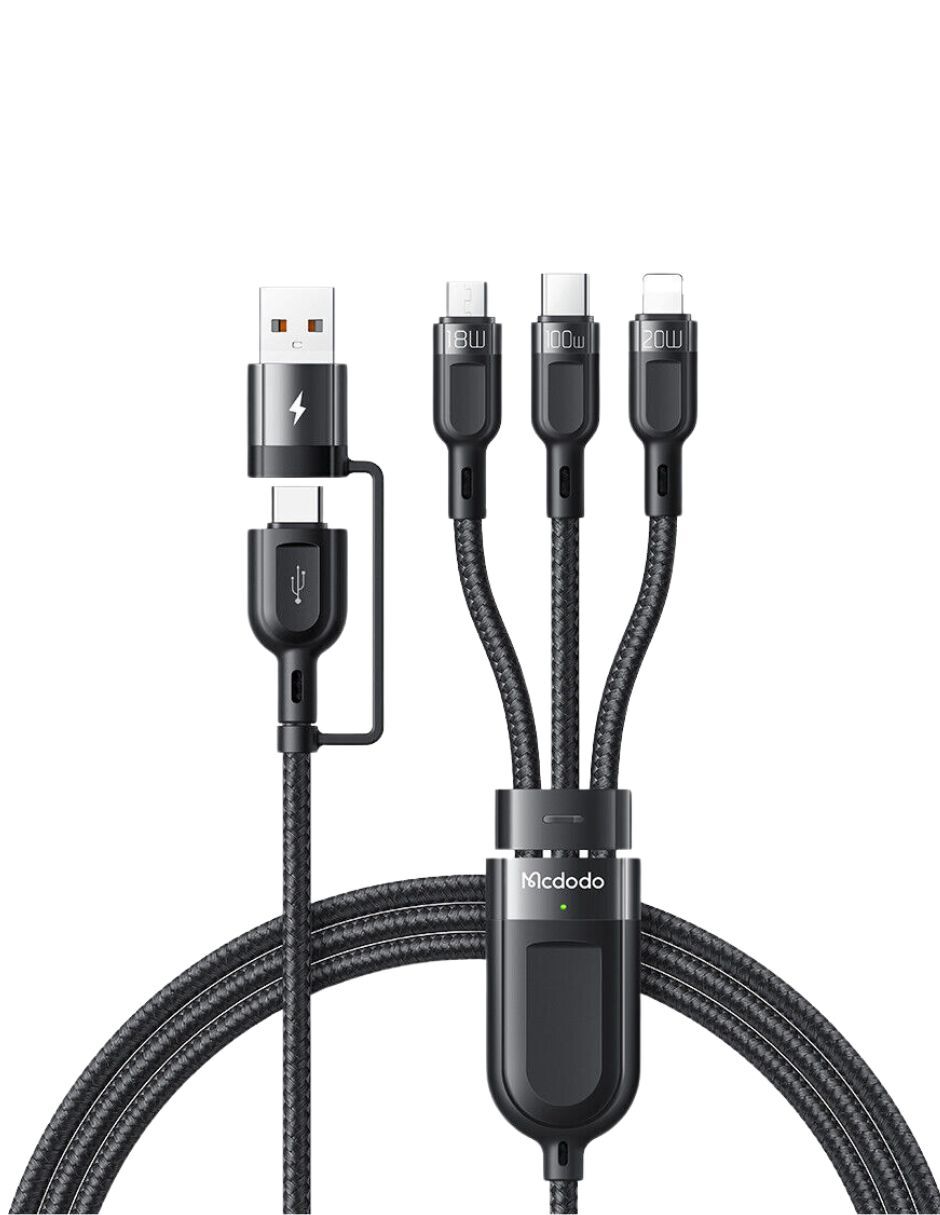 Cable de carga 3en2 Multi USB carga rápida 100W Máx. PD 6A