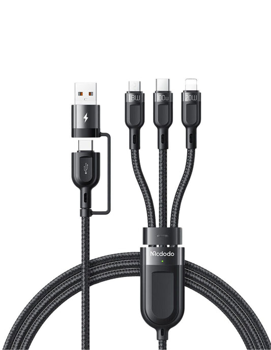 Cable de carga 3en2 Multi USB carga rápida 100W Máx. PD 6A